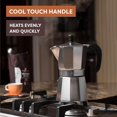 thumbnail image 3 of Bellemain Stovetop Espresso Maker, Classic Style Moka Pot Coffee Maker, 1000W, Silver, 3 of 6