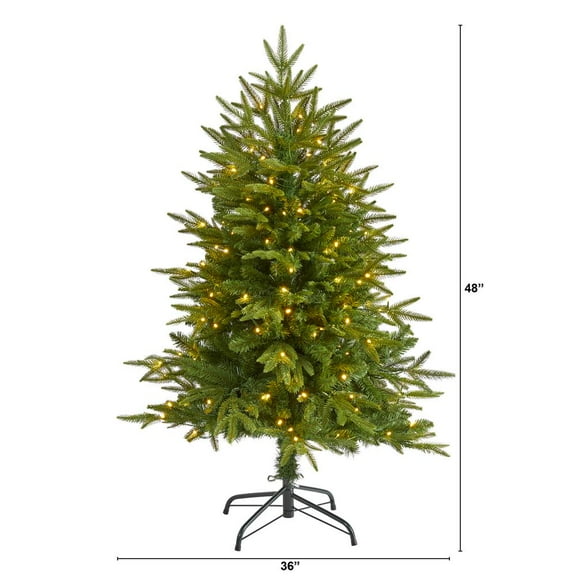 Nearly Natural 4ft. Colorado Mountain Fir Look Artificial Christmas Tree with 150 Clear LED Lights