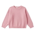 thumbnail image 2 of AUDeals Girls Sweater, Toddler Girls Fuzzy Fluffy Crewneck Knit Pullover, Plush Soft Cozy Loose Casual Knitted Sweater for Kids Girls (Pink, 3-4 Years), 2 of 4