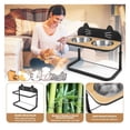 thumbnail image 6 of Elevated Pet Feeder 2x Stainless Steel Bowls for Cats & Dogs - Adjustable Height Bamboo Stand - No-Spill, Comfortable Feeding - Small & Medium Breeds, 6 of 9