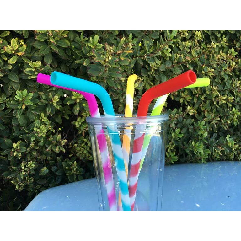 The Silicone Straw, 6 Food-Grade Silicone Straws, BPA Free, Thick & Re –  The Lily Rose Store