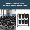 thumbnail image 3 of 84 Chairs Folding Chair Cart Heavy Duty Mobile Cart with Rubber Locking Wheels, Mobile Stackable Chair Dolly, 3 of 7