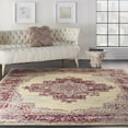 thumbnail image 5 of Nourison Grafix Persian Center Medallion Cream/Red Area Rug, 5 of 9