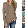 thumbnail image 3 of Haut à Manches Longues en Polyester pour Femmes Pull Ajusté avec Fermeture Éclair pour Automne Hiver, 3 of 5