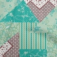 thumbnail image 1 of oneOone Polyester Spandex Dusty Teal Green Fabric Floral With Dot Mix Sewing Material Print Fabric By The Yard 56 Inch Wide, 1 of 4