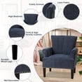 thumbnail image 3 of Accent Chair, Rivet Tufted Armchair, Single Lounge Sofa Club Chair for Bedroom Office, Navy Blue, 3 of 9