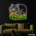 thumbnail image 3 of Craftnamesign Cat Book Neon Sign, Reading Room Decor, Library LED Sign, 3 of 4