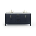 thumbnail image 2 of Water Creation Elizabeth 72" Wood Double Bathroom Vanity in Blue & Satin Gold, 2 of 8