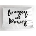 thumbnail image 1 of Girl Slogan Pillow Sham, Women Are Power Funky Text on Plain Background Creative Illustration, Decorative Standard King Size Printed Pillowcase, 36" X 20", Charcoal Grey White, by Ambesonne, 1 of 2