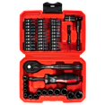 thumbnail image 1 of LLNDEI 48 Piece 1/4 Inch Mini Socket Ratchet Wrench Set, Metric Shallow Socket (4-14mm) 6-Point,with 72 Teeth Mini Ratcheting Wrench, Screwdriver Bit, 1 of 9