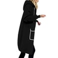 thumbnail image 5 of JGGSPWM Long Hoodies for Women Solid Color Long Sleeve Hooded Pocket Zipper Drawstring Fleece Jacket Sweatshirts Fall Winter Fashion Clothes Black XL, 5 of 5