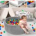 thumbnail image 2 of Foam Baby Ball Pit, 35.4"x 11.8" Ball Pits for Toddlers, Soft Round Kiddie Playpen Ball Pool for Kids with Soft Memory Sponge, Ideal Gift for Babies Indoor and Outdoor Game,Grey(Balls not Included), 2 of 7