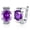 Purple, variant on Gold Plated Round Huggie Hoop Earrings Huggies AAA Zircon Red Latch Back Clasp L586