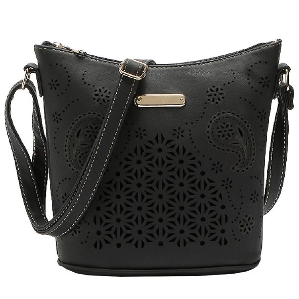 Bolso bandolera elegante para mujer Bolso tipo cubo de PU