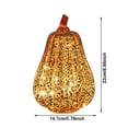 thumbnail image 3 of Glass Pumpkin Light with Timer – Halloween Pumpkin Decorations, Fall Harvest Centerpiece, Thanksgiving Table Decor, Battery Operated Light-Up Pumpkin for Indoor Home & Fireplace Display 8.6" Gold, 3 of 6