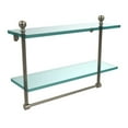 thumbnail image 2 of Mambo Collection Two Tiered Glass Shelf with Integrated Towel Bar - Brushed Bronze / 22 Inch, 2 of 2