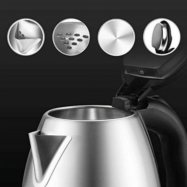 Kitchen Details 3551 10 Cup Stainless Steel Tea Kettle Black