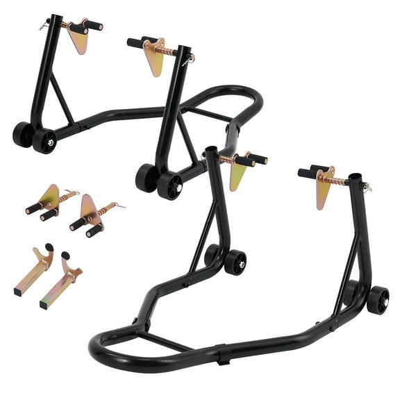 Ataucjin Motorcycle Stand, 850 lbs Weight Capacity, Front and Rear Wheel Lift Combination, Adjustable Rocker Shaft, Heavy Duty Paddock Stand, Black, Fits Most Motorcycles