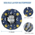 thumbnail image 3 of Shower Caps,Blue Sun Moon Star Pattern Waterproof Shower Cap for Women 4 Pieces,Double Reusable Hair Cover for Shower PEVA Elastic Stretch Hem, 3 of 7