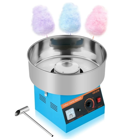VEVOR Cotton Candy Machine Commercial, 1000W Electric Candy Floss Maker, Easy Use with 15 inch Stainless Steel Bowl and Sugar Scoop, Makes Hard Candy for Home Kids Birthday, Family Party, Blue