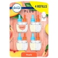 thumbnail image 1 of Febreze Plug In Air Freshener, Odor-Fighting Scented Oil Refill, Juicy Summer Peaches Scent, 4 Refills, 1 of 12