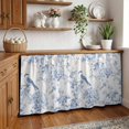 thumbnail image 3 of Blue White Flowers Cabinet Curtain 28"Wx51"L,Dustproof Storage Cabinet Curtain with Self Adhesive Tape,Spring Summer Floral Botanical Tall Pantry Cover Drape for Kitchen,Laundry Room,Utility Closet, 3 of 9