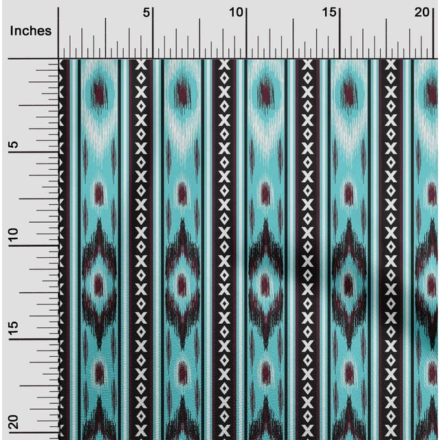 oneOone Cotton Flex Fabric Stripe & Geometric Ikat Printed Craft Fabric BTY 40 Inch Wide