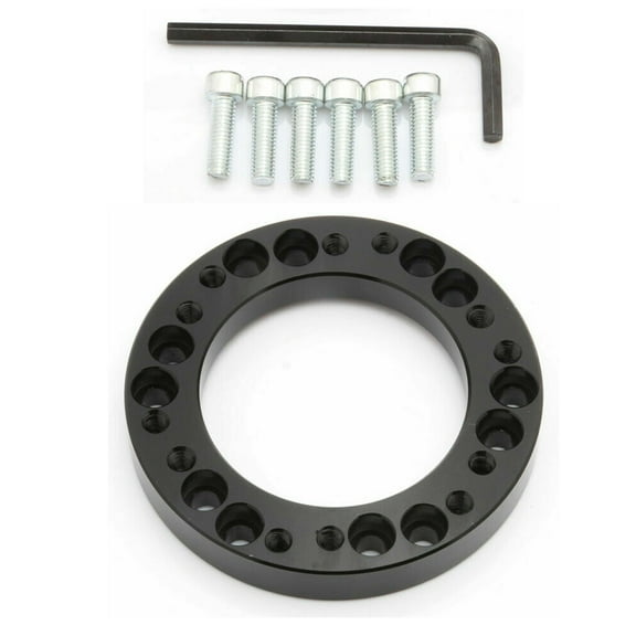 Black 12 mm 1/2'' Hub Aluminum Steering Wheel Hub Adapter Spacer Kit For MOMO