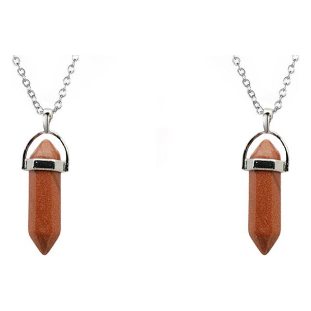 QualitChoice Hexagon Column Charm Exquisite Women Men Making Findings Handmade Anniversary Hanging Pendants Colorful Crystal Red Sand Color 2Set