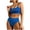 Blue, variant on Two Piece Swimsuits for Women Women's Solid Color High Waisted Small Stripe Bikini Foreign Trade Swimsuit