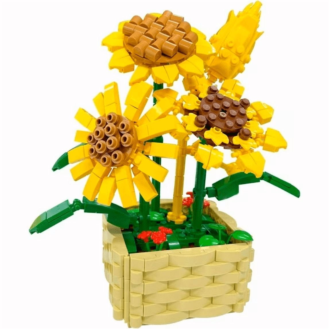 GZBrick Flowers Bouquet Botanical Building Set with Vase for
