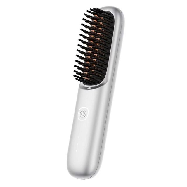 Wireless Portable Hair Straightening Comb Negative Ion white