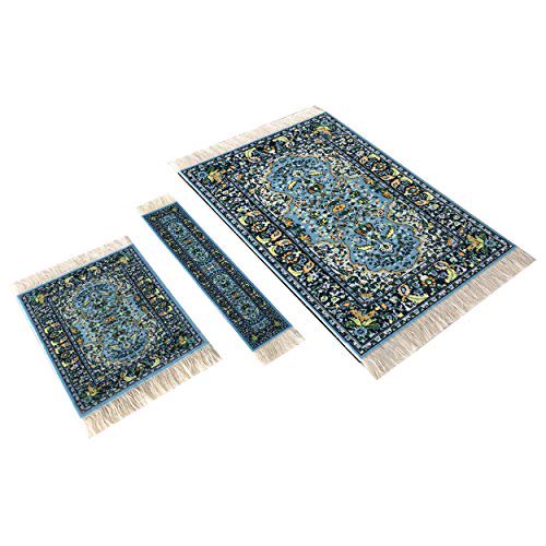 Set of Woven Rug Mouse Pad + Coaster + Bookmark Oriental Style Carpet