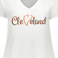 thumbnail image 4 of Inktastic Cleveland Heart Cursive Orange Women's Plus Size V-Neck T-Shirt, 4 of 5