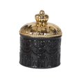 thumbnail image 4 of Organisateur de Bijoux Rond avec Couvercle Réservoir de Rangement pour Bibelots Support de Présentation de Bijoux Noir, 4 of 9