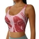 thumbnail image 2 of Fotbe Striped Meat Sujetador Deportivo Largo sin Aros para Mujer con Almohadillas y Soporte Medio, Transpirable y Absorbente, Camiseta Tipo Chaleco o Tank Top-X-Large, 2 of 8