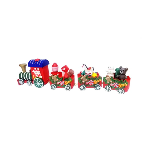BESTSKY Wooden Christmas Train Set for Holiday