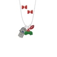 thumbnail image 2 of Delight Jewelry Silvertone Hamsa Hand with Blue Crystal Christmas Kiss Charm Necklace and Stud Earrings, 2 of 4