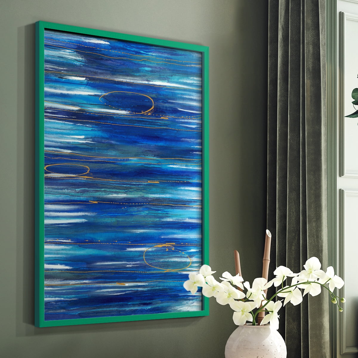 Waterworld Framed Print in Green Solid Wood 8 x 10 Framed Print