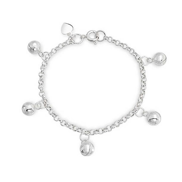 Bling Jewelry - Dainty Dangling Jingle Bells Bracelet For Women Small ...