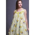 thumbnail image 3 of Bimba Yellow Flower Watercolor Leaves & Floral Sleeveless Night Gown for Womens Cotton Printed Nightwear Ladies Sleepwear X-Large, 3 of 6
