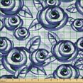 thumbnail image 2 of Ambesonne Flower Fabric by the Yard Microfiber, Classic Feminine Rose, 1 Yard, Violet Blue, 2 of 2