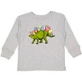 thumbnail image 3 of Inktastic Easter Bunny Stegosaurus with Eggs and Pink Ears Boys or Girls Long Sleeve Toddler T-Shirt, 3 of 5