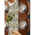 thumbnail image 5 of Summer Palm Leaf Burlap Cotton Table Runner 18x72 Inches Long, Topical Vintage Botanical Leaves Farmhouse Table Runners, Outdoor Dining Tablecloths Decor for Baby Shower/Party/Wedding, 5 of 6