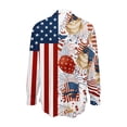 thumbnail image 4 of Atogsazn 4th of July Satin Silk Shirt for Women Dress Casual Button Down Long Sleeve Shirts Blouse Tops Outfit Wine XL Fashion, 4 of 6