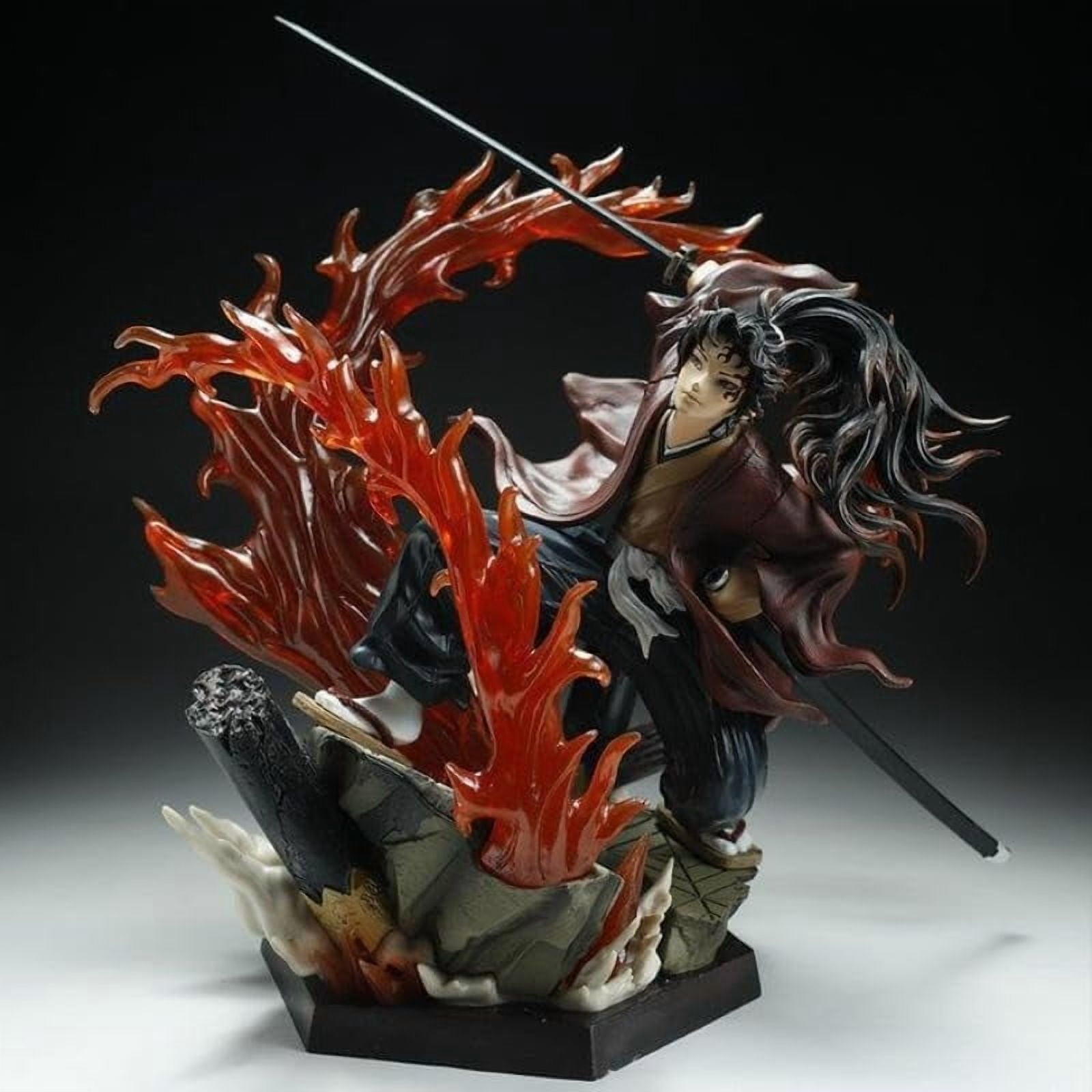 Yoriichi Figure, Fighting Tsugikuni Yoriichi Figurine 30cm/11.8inch Handmade PVC Anime Cartoon Character Model Statue Collectible Craft Gift