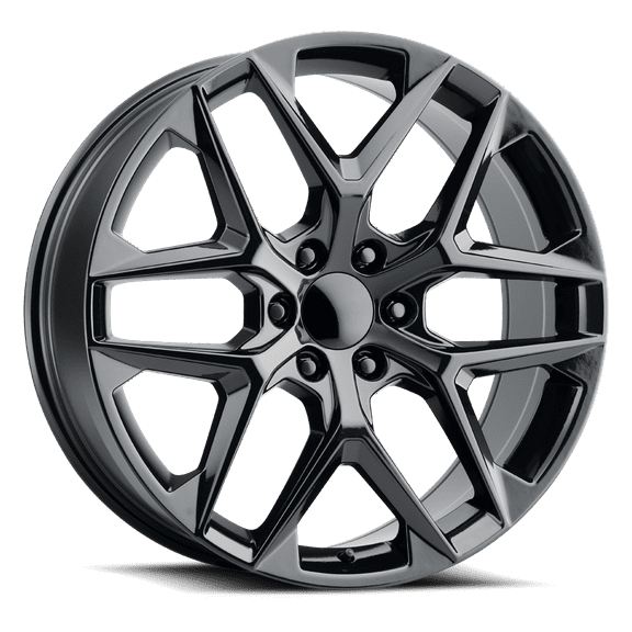 SSW Custom Wheel 22x9 inch 6-139.7 Bolt-Pattern 31 Offset Gloss Black Rim Style Split 6 Spoke for Truck/SUV