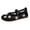 1-Black255, variant on WZEIIOT Girls Summer Sneakers Breathable Mesh Flower Embroidered Soft Sole Flat Dance Shoes