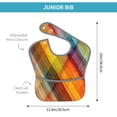 thumbnail image 4 of Bingfone Mess-Proof Baby Bib - Waterproof Bib For Baby Boy Or Girl With Food Catcher Pocket, Unisex-Abstract Watercolors Tartan, 4 of 8