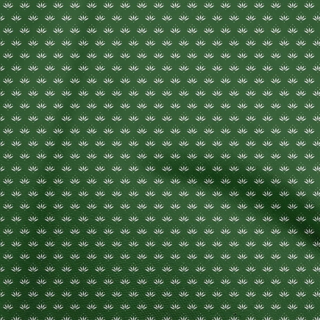 oneOone Georgette Viscose Dark Green Fabric Asian Block Sewing Material Print Fabric By The Yard 42 Inch Wide